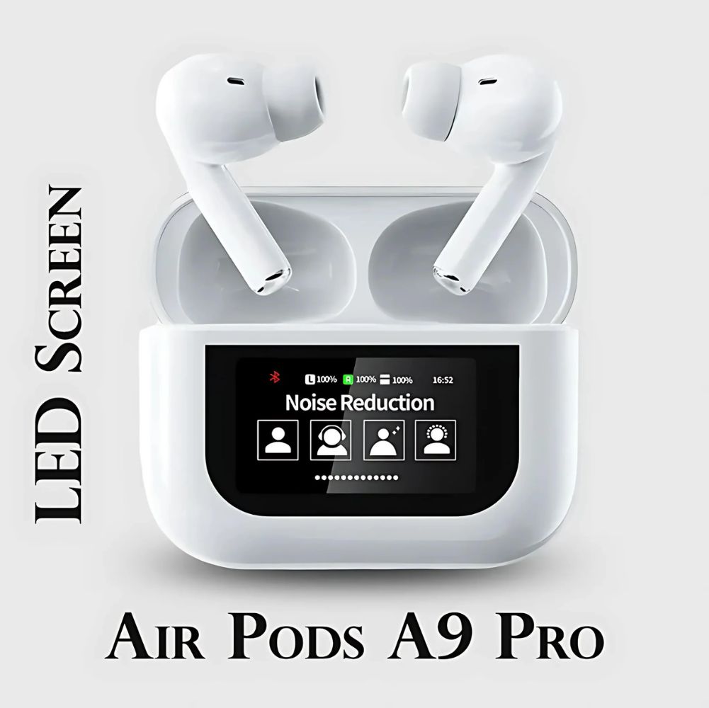 "A9 Pro Touch Screen TWS ANC Wireless Earbuds | Bluetooth 5.4 Noise Cancelling Headphones | Long Battery Life AirPods Pro with Display" - Image 6
